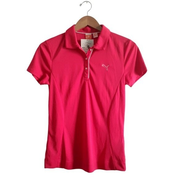 PUMA Women's Dry Cell Golf Polo Shirt Collared Virtual Pink NWT Small - Picture 1 of 12